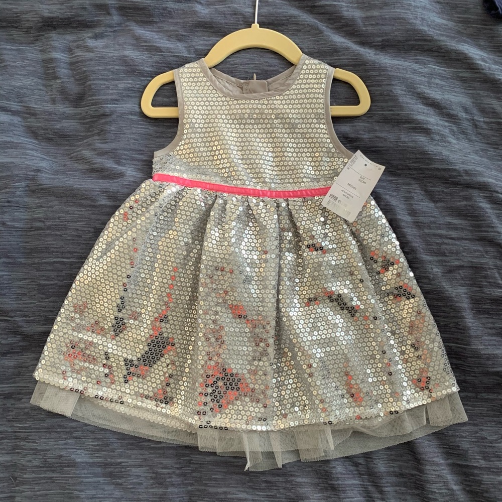 Toddler Girl Silver Sequin Dress